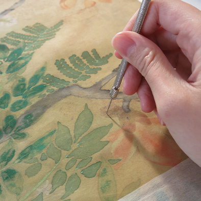 以針尖挑除黴斑